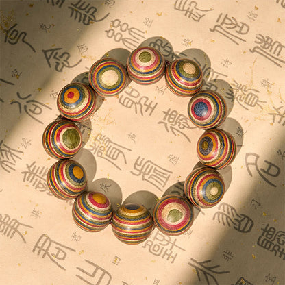 Buddha Stones Colorful Rainbow Eucalyptus Balance Bracelet