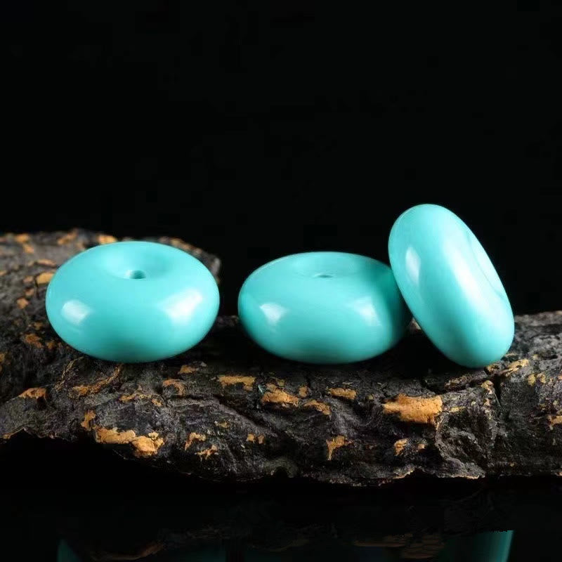 Buddha Stones Turquoise Peace Buckle Rope Balance Necklace Pendant