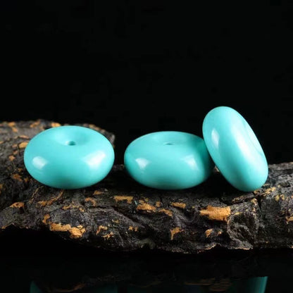 Buddha Stones Turquoise Peace Buckle Rope Balance Necklace Pendant