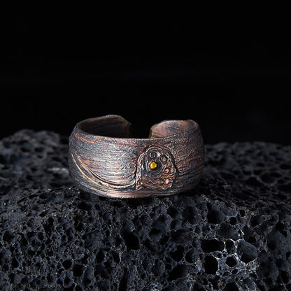 Buddha Stones 999 Sterling Silver Lotus Balance Ring