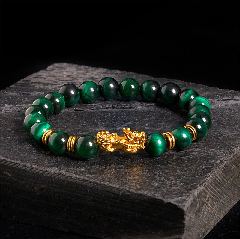 Buddha Stones Various Color Tiger Eye Beads Spacer Beads Pixiu Wealth Courage Bracelet