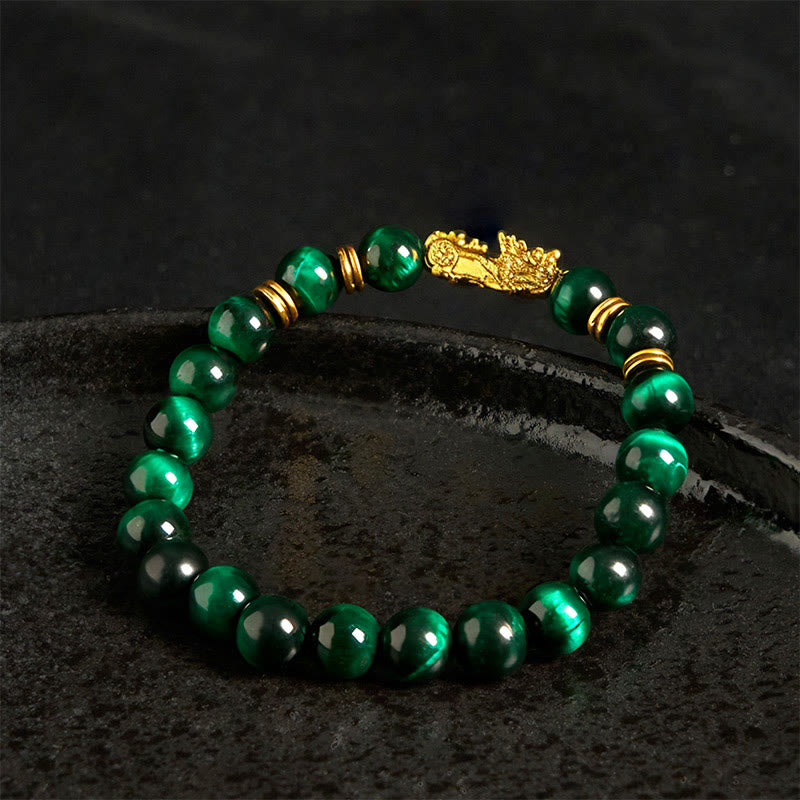 Buddha Stones Various Color Tiger Eye Beads Spacer Beads Pixiu Wealth Courage Bracelet