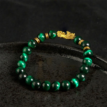 Buddha Stones Various Color Tiger Eye Beads Spacer Beads Pixiu Wealth Courage Bracelet
