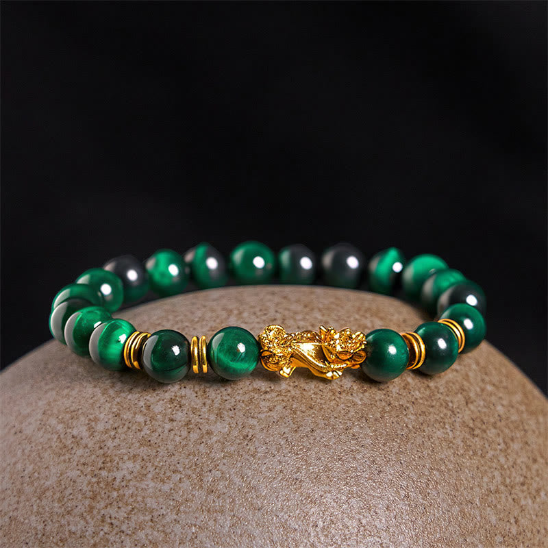 Buddha Stones Various Color Tiger Eye Beads Spacer Beads Pixiu Wealth Courage Bracelet