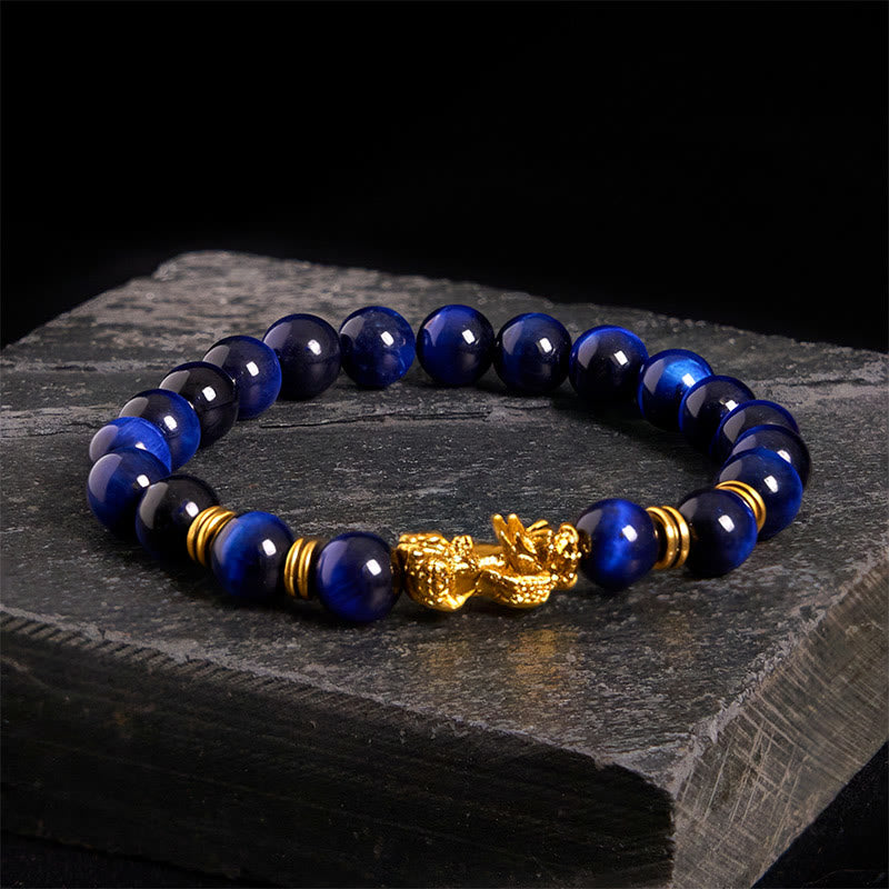 Buddha Stones Various Color Tiger Eye Beads Spacer Beads Pixiu Wealth Courage Bracelet