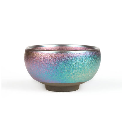 Buddha Stones Handmade Chinese Jianzhan Koi Fish Lotus Leaf Ceramic Teacup Kung Fu Tea Cup 150ml
