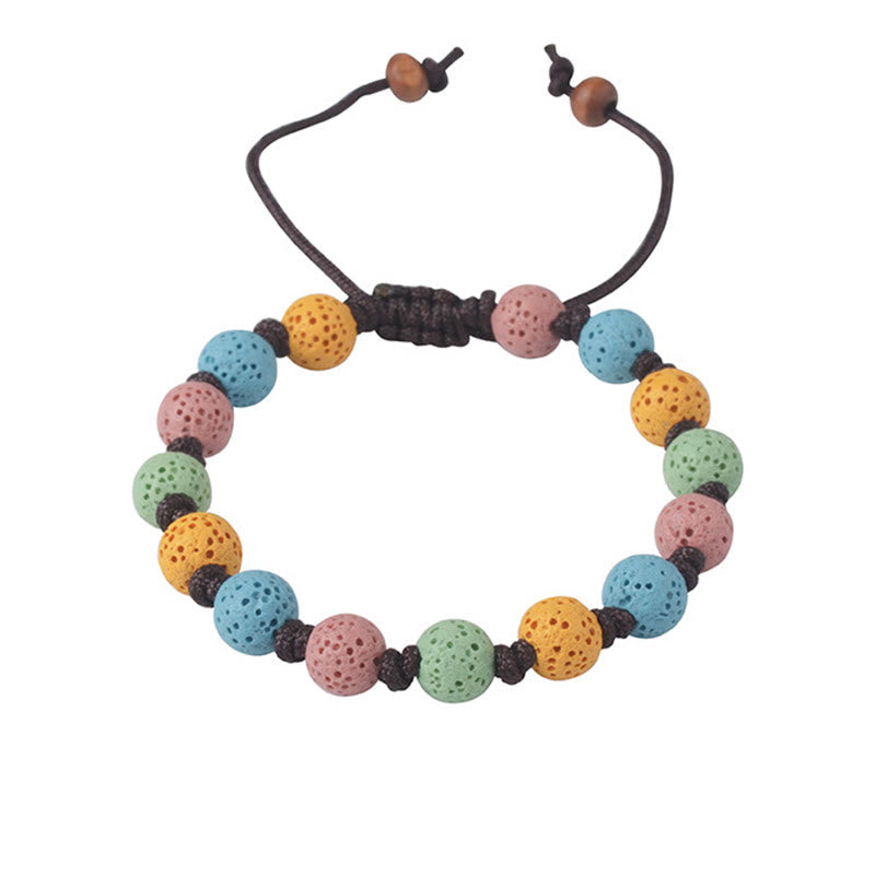 Buddha Stones Colorful Lava Rock Support Bracelet