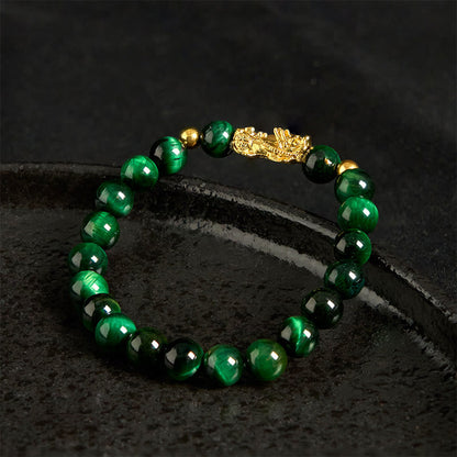 Buddha Stones Various Color Tiger Eye Beads Pixiu Wealth Courage Bracelet