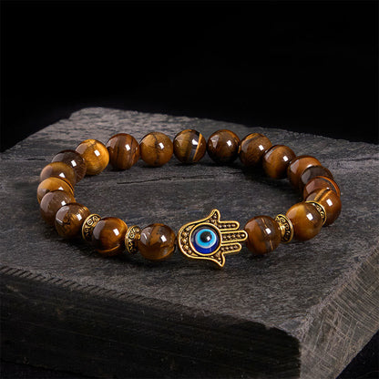 Buddha Stones "Wishing Courage and Protection" Tiger Eye Bracelet Includes Gift Message Card