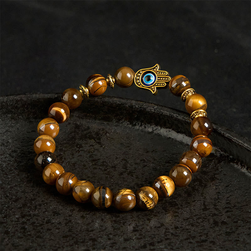 Buddha Stones "Wishing Courage and Protection" Tiger Eye Bracelet Includes Gift Message Card