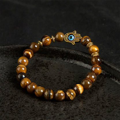 Buddha Stones "Wishing Courage and Protection" Tiger Eye Bracelet Includes Gift Message Card