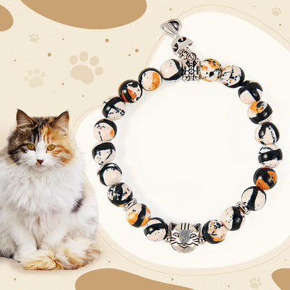Buddha Stones Calico Cat Natural Stone Bead Confidence Bracelet
