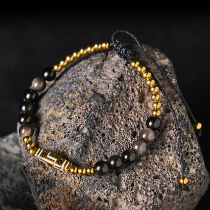 Buddha Stones Cute Bone Pattern Tiger Eye Courage Beads Bracelet