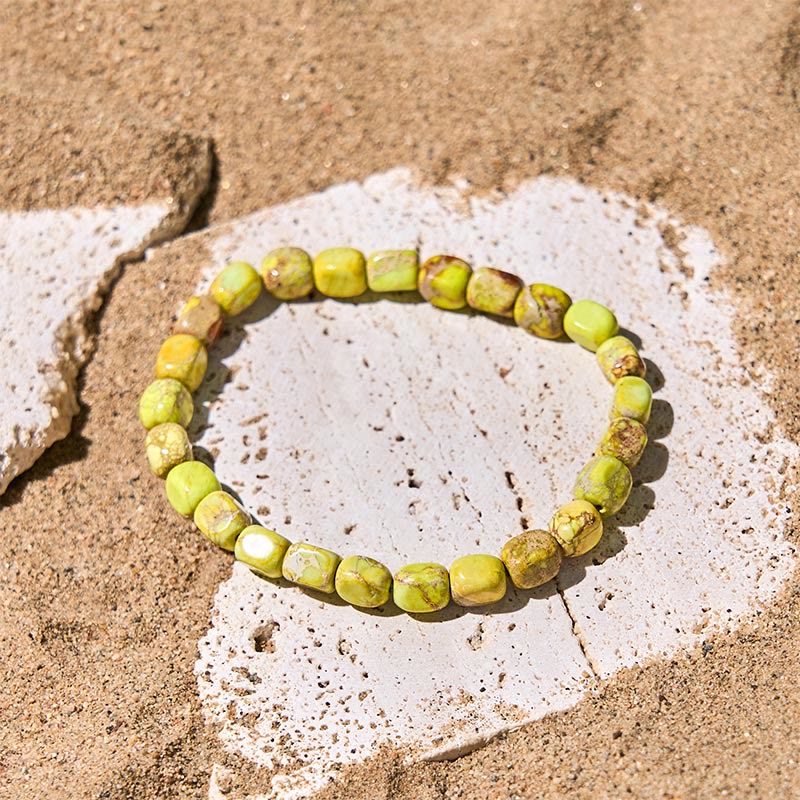 Buddha Stones Natural Colorful Emperor Stone Oval Square Beads Anti-stress Bracelet
