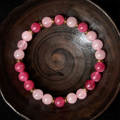 FREE Today: Love Positive Strawberry Quartz Pink Crystal Beads Bracelet