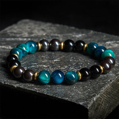 Buddha Stones Natural Blue Tiger Eye Beads Balance Bracelet