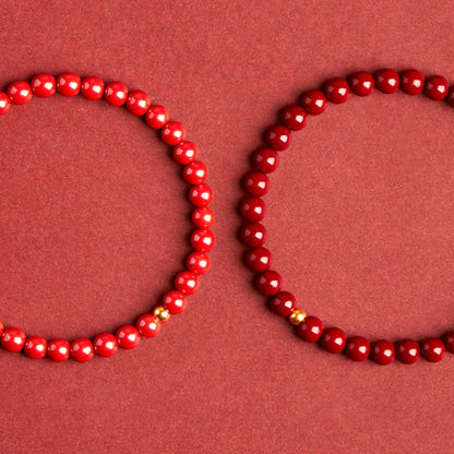 Buddha Stones Natural Cinnabar Amber Stone Calm Bracelet