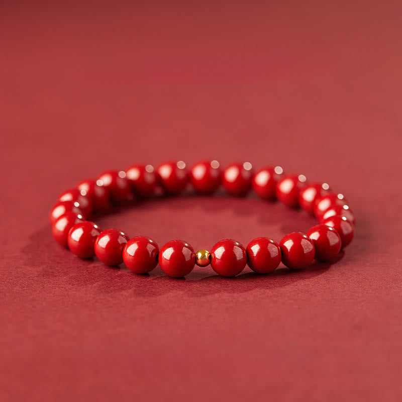 Buddha Stones 925 Sterling Silver Cinnabar Beads Blessing Bracelet
