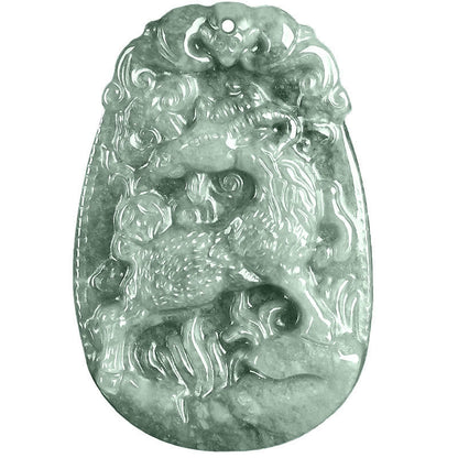 Buddha Stones Chinese Zodiac Jade Year of the Horse Luck Rope Necklace Pendant