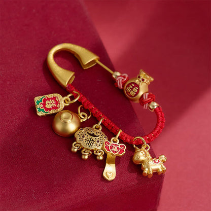 Buddha Stones "Wishing You Fortune and Good Luck" Year of the Horse Brooch Includes Gift Message Card
