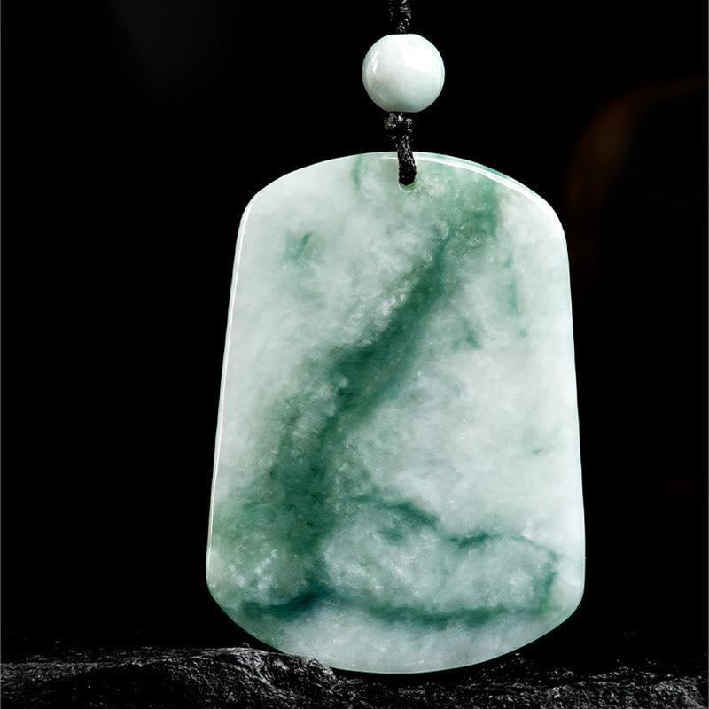 Buddha Stones Year of the Horse Jade Abundance Rope Necklace Pendant