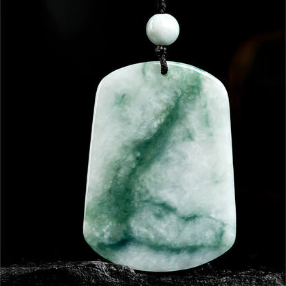 Buddha Stones Year of the Horse Jade Abundance Rope Necklace Pendant