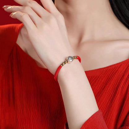 Buddha Stones 999 Sterling Silver Chinese Zodiac Horse Charm Red String Strength Braided Bracelet