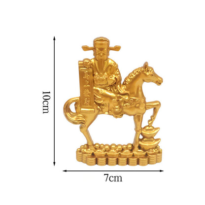 Buddha Stones Chinese Zodiac Horse Charm Copper Coins Attract Fortune Prosperity Home Decoration