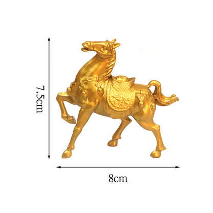 Buddha Stones Chinese Zodiac Horse Charm Copper Coins Attract Fortune Prosperity Home Decoration