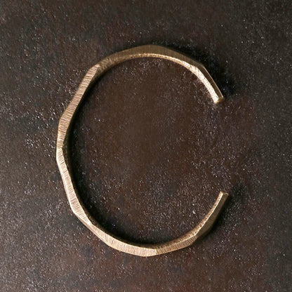 Buddha Stones Copper Brass Hand Polishing Open Self Care Bracelet Bangle