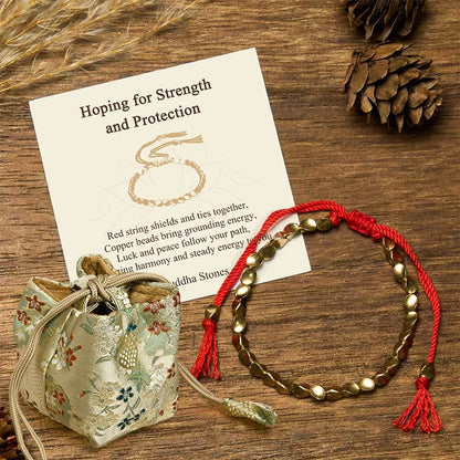 Buddha Stones "Hoping for Strength and Protection" Copper Beads Bracelet Includes Gift Message Card