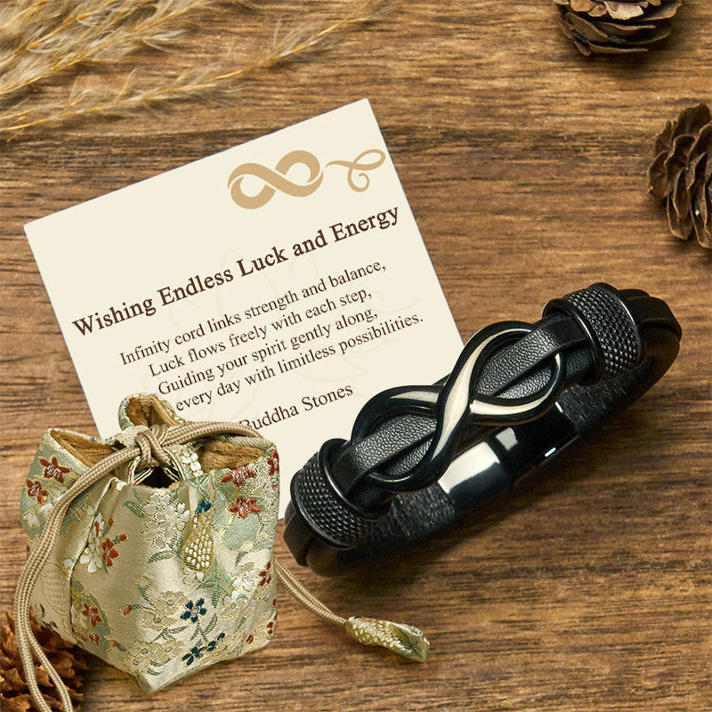 Buddha Stones "Wishing Endless Luck and Energy" Endless Knot Bracelet Includes Gift Message Card