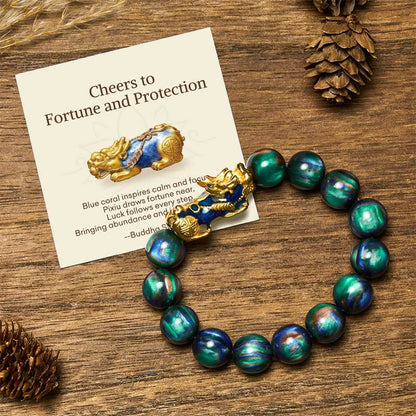 Buddha Stones "Cheers to Fortune and Protection" PiXiu Bracelet Includes Gift Message Card