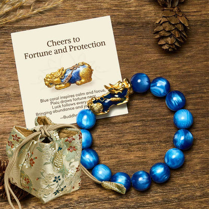 Buddha Stones "Cheers to Fortune and Protection" PiXiu Bracelet Includes Gift Message Card