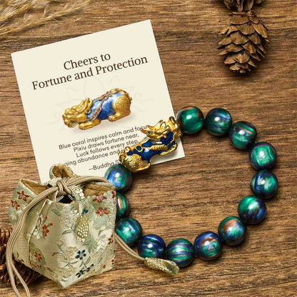 Buddha Stones "Cheers to Fortune and Protection" PiXiu Bracelet Includes Gift Message Card