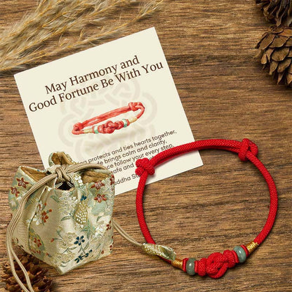 Buddha Stones "May Harmony and Good Fortune Be With You" Bracelet Includes Gift Message Card