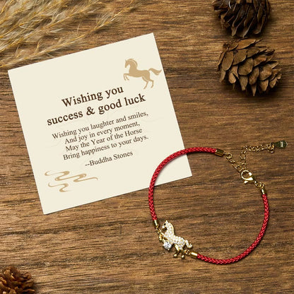 Buddha Stones "Wishing You Success & Good Luck" Year of the Horse String Includes Gift Message Card