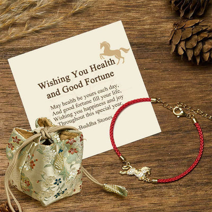 Buddha Stones "Wishing You Health and Good Fortune" Year of the Horse Includes Gift Message Card