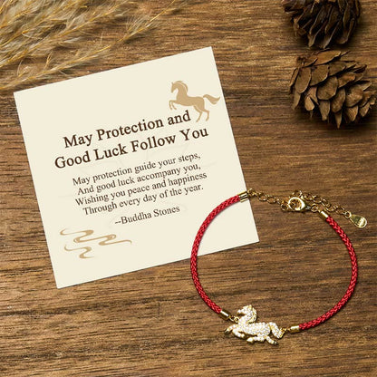Buddha Stones "May Protection and Good Luck Follow You" Year of the Horse Includes Gift Message Card