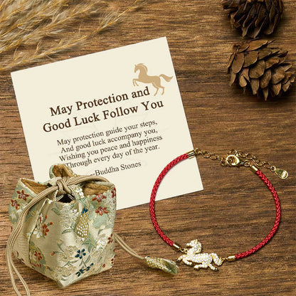 Buddha Stones "May Protection and Good Luck Follow You" Year of the Horse Includes Gift Message Card