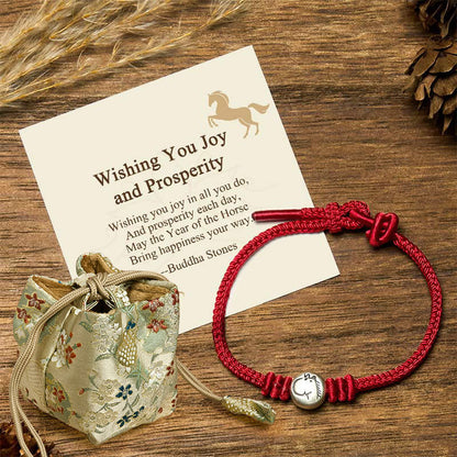Buddha Stones "Wishing You Joy and Prosperity" Year of the Horse Bracelet Includes Gift Message Card