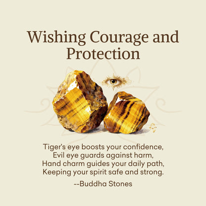 Buddha Stones "Wishing Courage and Protection" Tiger Eye Bracelet Includes Gift Message Card