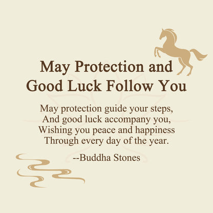 Buddha Stones "May Protection and Good Luck Follow You" Year of the Horse Includes Gift Message Card
