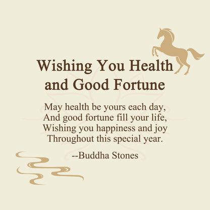 Buddha Stones "Wishing You Health and Good Fortune" Year of the Horse Includes Gift Message Card