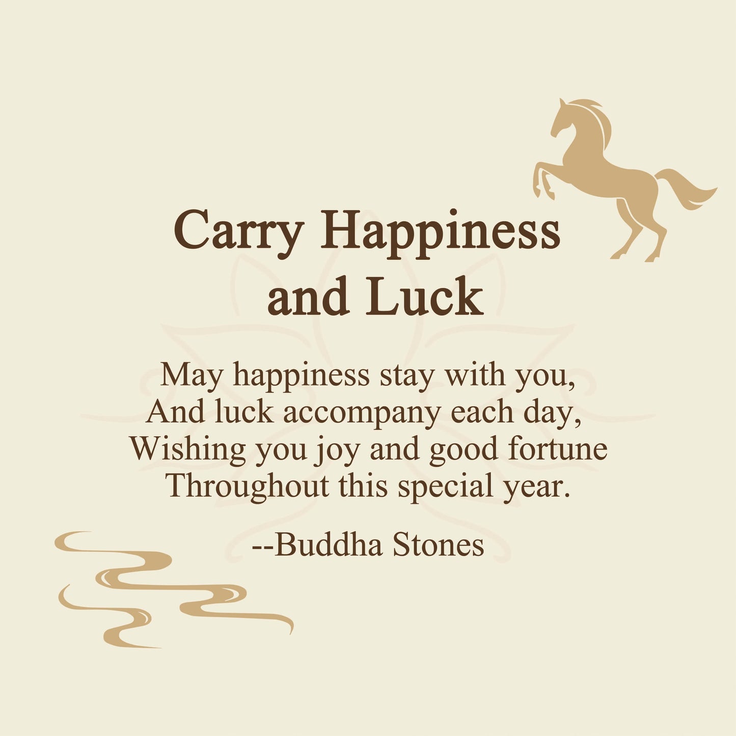 Buddha Stones "Carry Happiness and Luck" Year of the Horse Agate Necklace Includes Gift Message Card