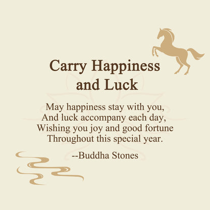 Buddha Stones "Carry Happiness and Luck" Year of the Horse Agate Necklace Includes Gift Message Card