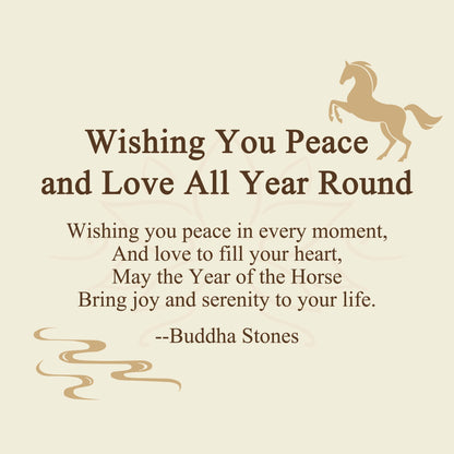 Buddha Stones "Wishing You Peace and Love All Year Round" Year of the Horse Includes Gift Message Card