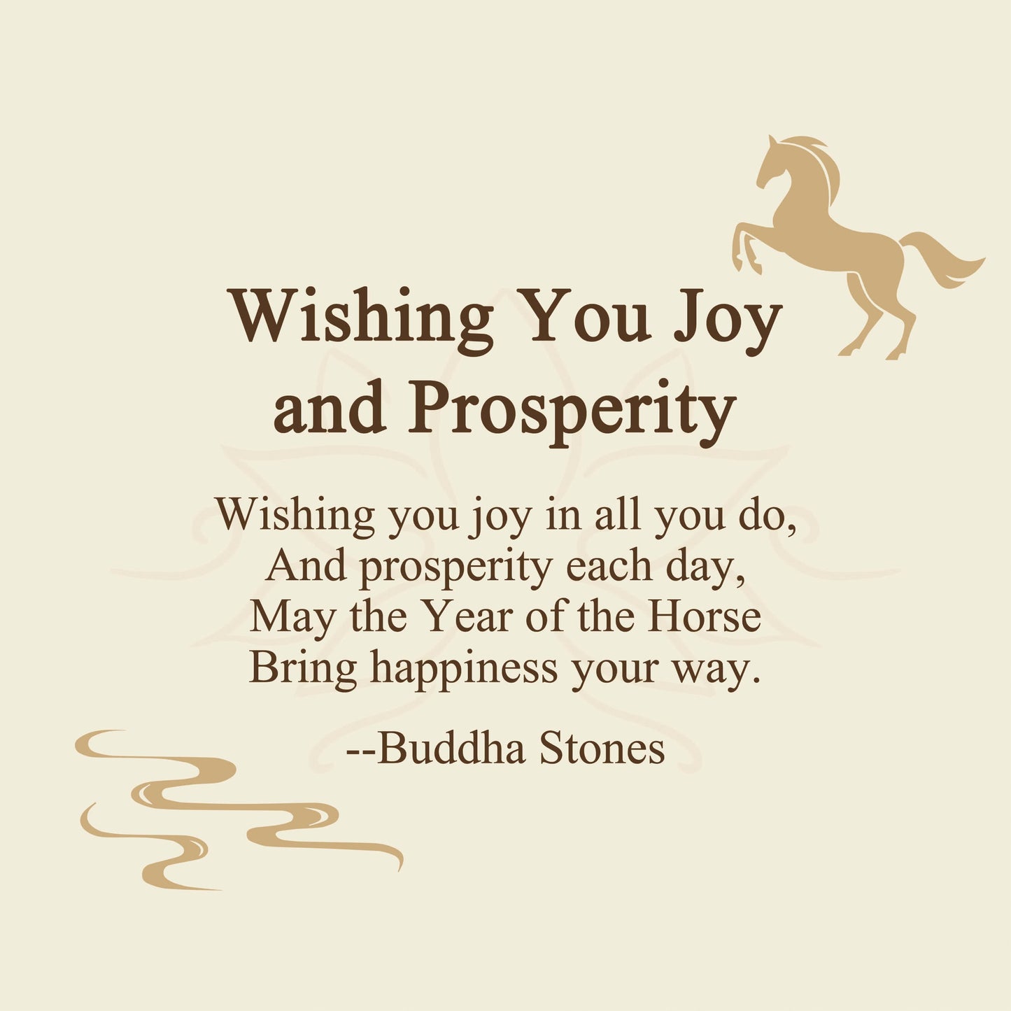 Buddha Stones "Wishing You Joy and Prosperity" Year of the Horse Bracelet Includes Gift Message Card