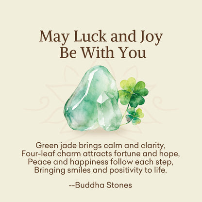 Buddha Stones "May Luck and Joy Be With You" Jade Necklace Includes Gift Message Card