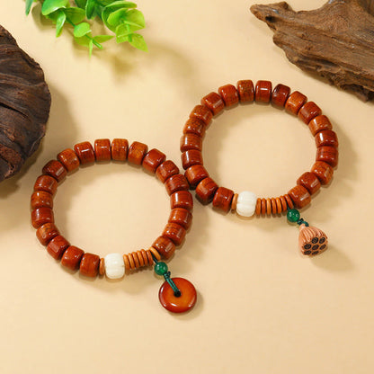 Buddha Stones Bone Beads Lotus Peace Buckle Design Enlightenment Bracelet